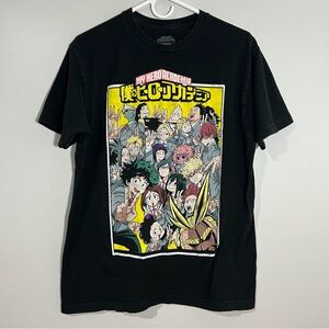 My Hero Academia Class 1-A Anime Manga Black Short Sleeve T-Shirt Mens Large